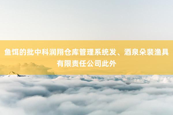 鱼饵的批中科润翔仓库管理系统发、酒泉朵裴渔具有限责任公司此外