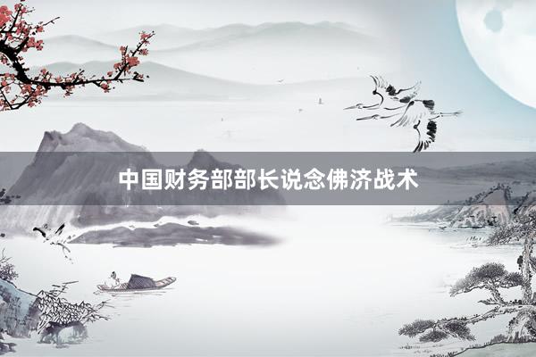 中国财务部部长说念佛济战术